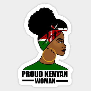Proud Kenyan Woman, Kenya Flag, Afro African Sticker